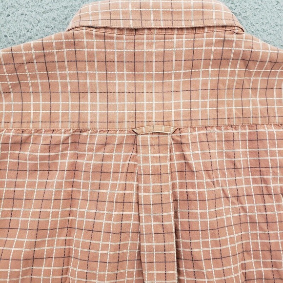 Boca Shirt Mens Large Orange Plaid Button Down Short Sleeve‎ Classic Pocket - Picture 4 of 10